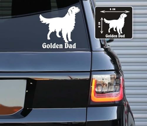 Printbeat Golden Retriever Dog Dad Vinyl Decals Stickers for Cars,