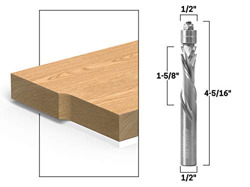 Yonico 33200-SC 1/2-Inch Compression Flush Trim Solid Carbide Spiral Router Bit 1/2-Inch Shank - Image 2