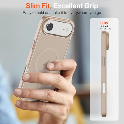 Image of SUPFINE Magnetic for iPhone Air Case (Compatible with MagSafe)(Military Grade Drop Protection) Slim Translucent Matte Shockproof with Anti-Fingerprint Phone Cover for 17 Air,Desert Gold