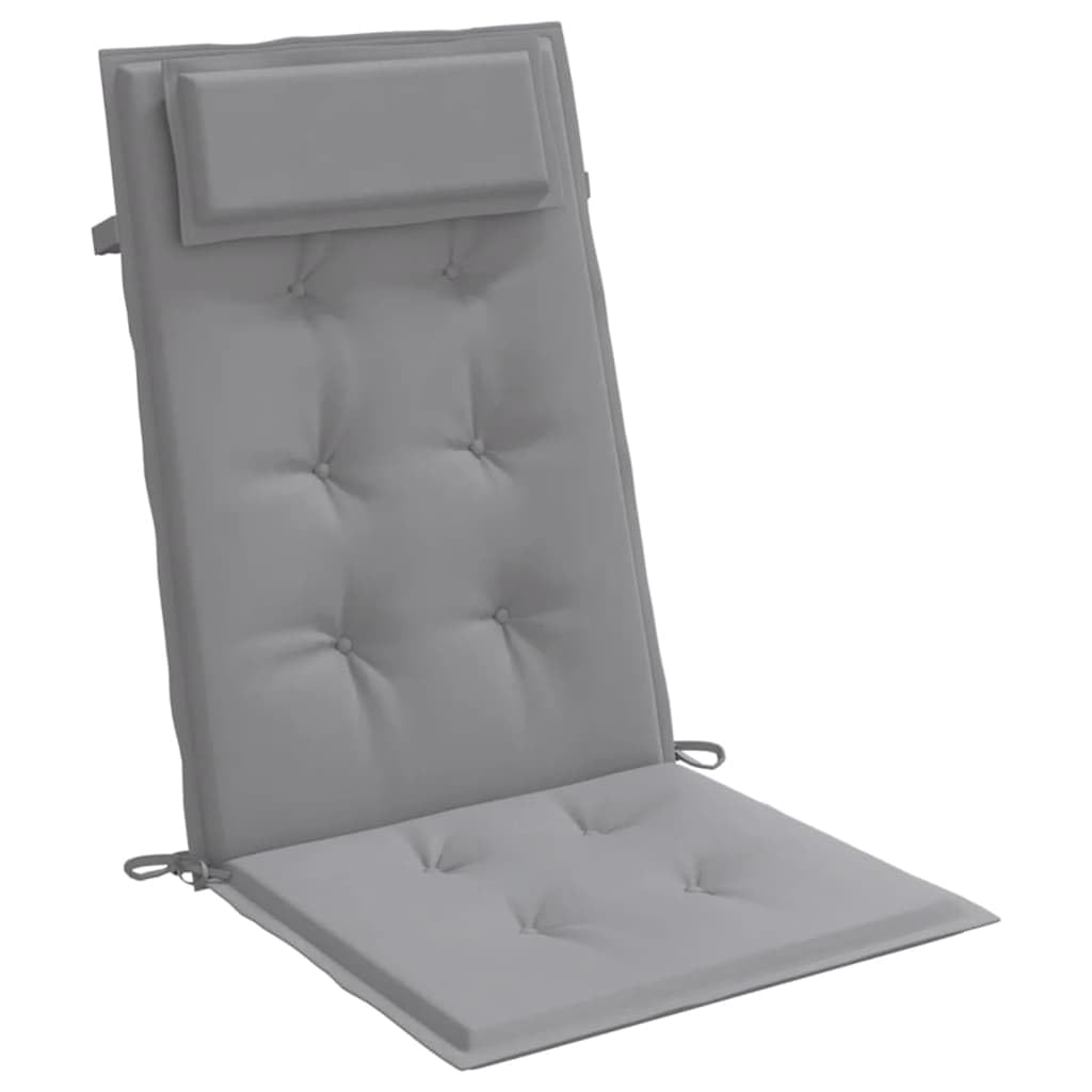 4er Set Hochlehner-Auflagen Grau, Komfortable Gartenstuhlauflagen aus Oxford-Gewebe, 120 x 50 cm Stuhlkissen für Gartenstühle und Hochlehner, Bequeme Polsterauflagen für Draußen