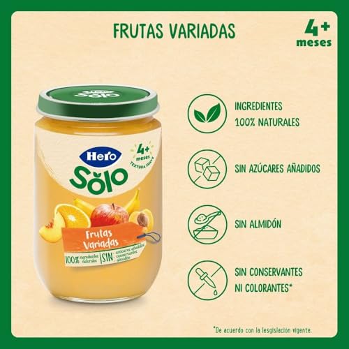 Miniatura 2 de Hero Solo Tarritos Frutas Variadas Bebé Desde 4 Meses, 12 x 190 g