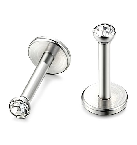 Orazio 18G Stainless Steel Lip Rings Monroe Nose Studs Piercing Internally Threaded,6Mm #TOP1