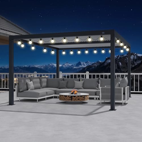 PURPLE LEAF Louvered Pergola 12' x 12' Outdoor Aluminum