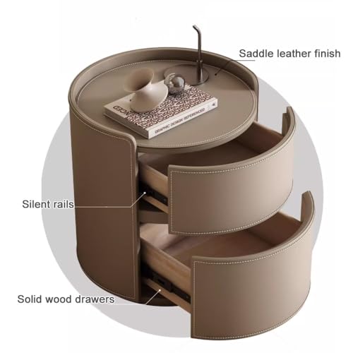 Table de chevet moderne à 2 tiroirs pour chambre à coucher cocooning - 5