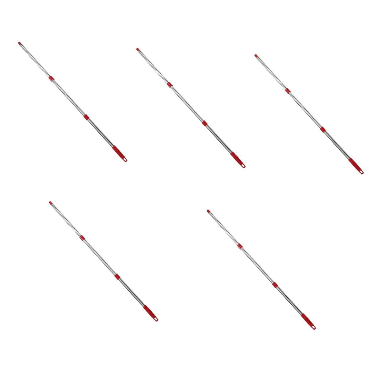 Healvian 5juegos Mop Mango De Acero Inoxidable De Tres Secciones Accesorio Para Trapeador y Escoba Duradero y Resistente La Deformación