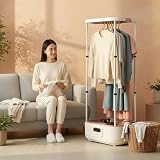 Smart Clothing Care System - 900W Steam Dryer with Remote Control, Aromatherapy & Sterilization, Space-Saving Vertical Design for Home Use, Efficient & Modern Laundry Solution.