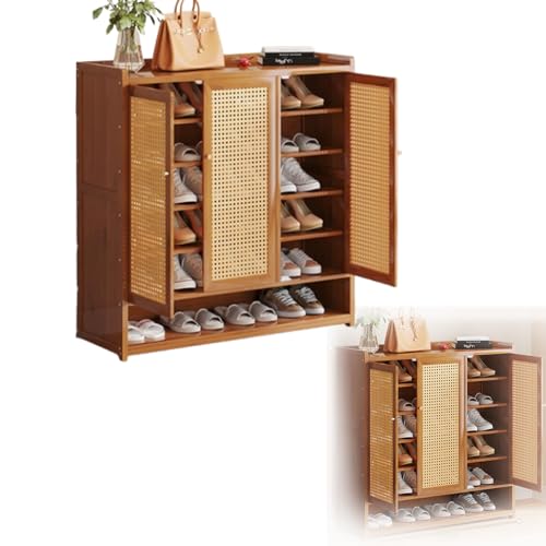 Solution gain de place : meuble à chaussures en rotin pour entrée - 2