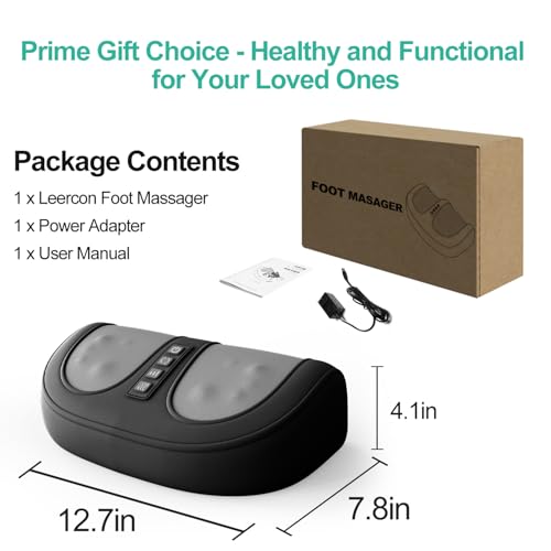 image for LEERCON Foot Massager with Heat, Electric Kneading Plantar Fasciitis T