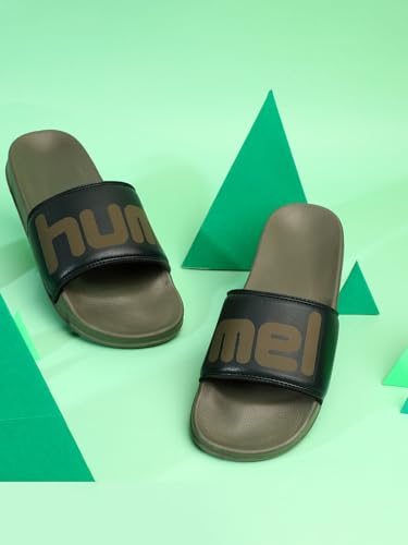 Image of hummel CHUNK MEN SLIDERS Comfortable Cushioned Sole Arch Support Durable Lightweight Flexible Trendy Style Flip flops and Slippers Slides for Men Daily use Chappal