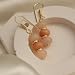Gempires Handmade Beaded Dangling Earrings Peach Moonstone Crystal Jewelry Hypoallergenic Non Tarnish Gold Plated Western Fashion Jewelry For Women