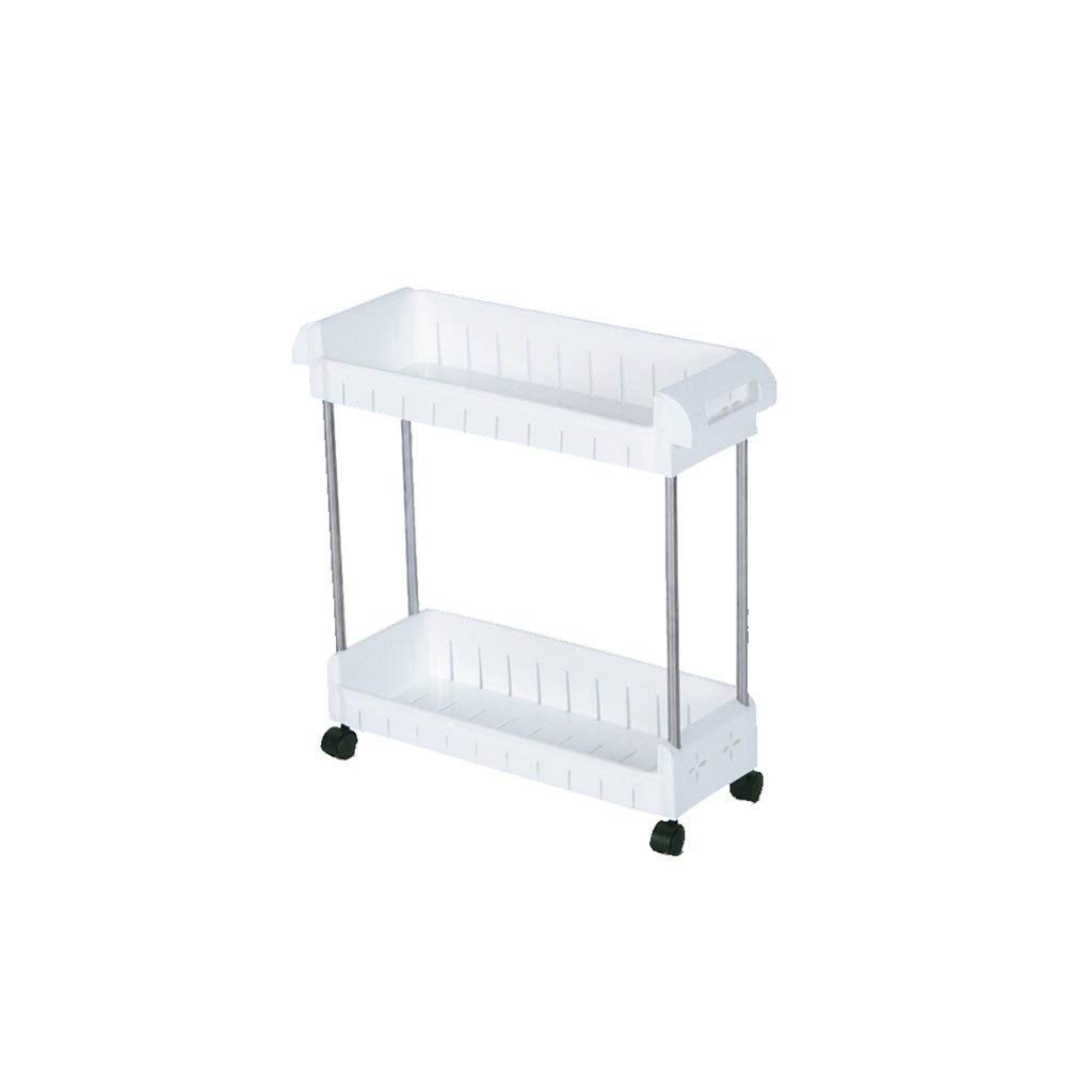 Estantes de almacenamiento para el hogar, estante con ruedas para inodoro móvil, estante para el baño, estante de almacenamiento de plástico, estante para cocina, 2 capas