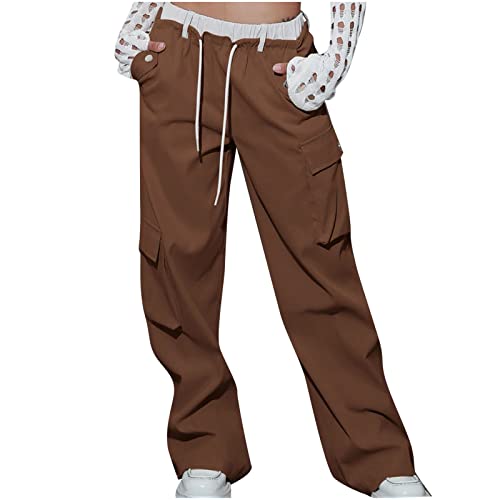 Keepink Pantalon cargo tendance de couleur unie pour femme - Pantalon de combat ample taille haute avec cordon de serrage - Pantalon magique avec poche - Pantalon de travail décontracté - Streetwear - Keepink Pantalon cargo tendance de couleur unie pour femme - Pantalon de combat ample taille haute avec cordon de serrage - Pantalon magique avec poche - Pantalon de travail décontracté - Streetwear -