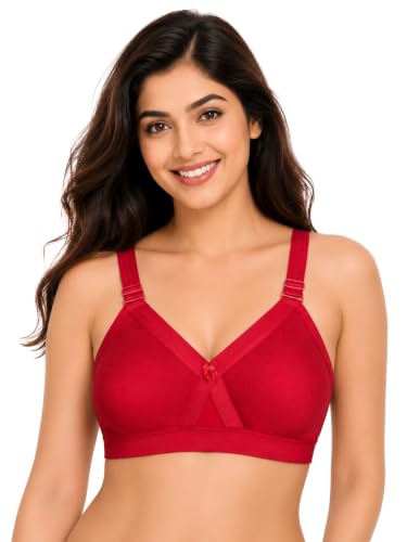Image of SONA Super Fit Everyday Non Padded Side Support Cotton Full Coverage Bra for Women with Transparent Strap Plus Size Bra