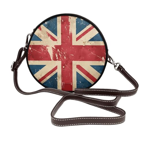Sac à bandoulière rond idée cadeau femme vintage cuir vegan avec sangle