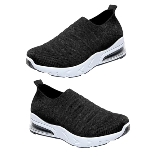 Chaussures femmes respirantes Mikikit en mesh noir pour le sport