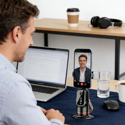 Trípode para teléfono plegable y soporte autónomo recargable de mesa 2