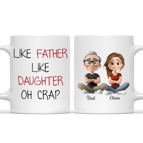 Taza personalizada para hija con texto como papá miniatura 1