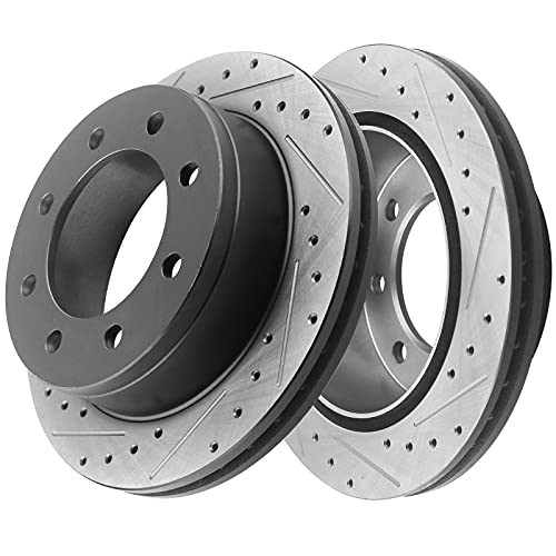 Motorbymotor Rear Brake Rotors 330mm Drilled & Slotted Design Fits for Chevrolet Avalanche 2500,Chevrolet Silverado 1500 2500 3500,Chevrolet Suburban 2500,GMC Sierra 1500 2500 3500,GMC Yukon XL