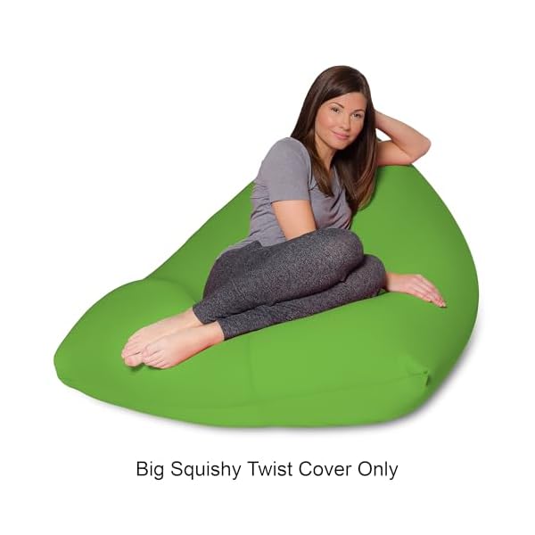 Bean bag cover only lounge soft stretchy squishy comfort with removable washable cover to add eps bead refill filling and liner perfect for gaming relaxing twist lime  urban country home decor