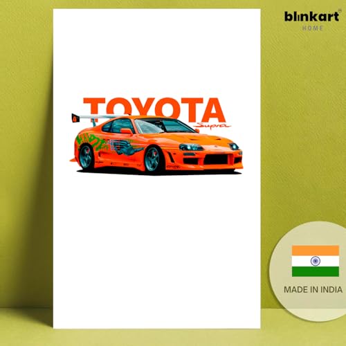 Image of BLINKART Toyota Supra MK4Car Posters Sticker Gift Items for Boys Room Wall Decor || Comes with Double-Sided Tape|| Decoration Bedroom Living Room Office Studio Decor | 12x18 In (A3) - CAR-276