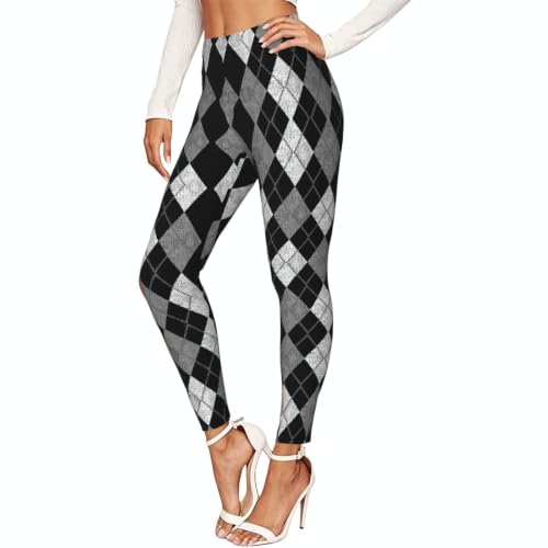 Leggings elásticos de hilo negro mallas estampadas opacas para fitness