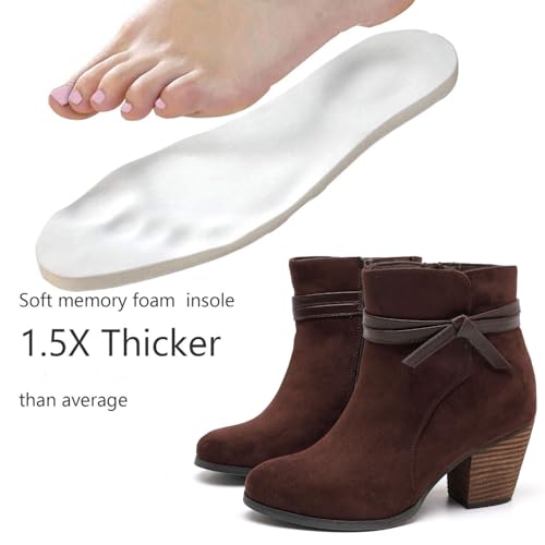 Luoika Women's Wide Width Ankle Boots, Chunky Heel Side Zipper Extra Wide Short Booties.3