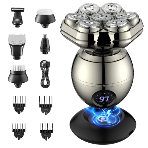 ETENTOUS Glatzen Rasierer Herren Elektrisch, 7D Magnetic Elektrorasierer Herren -Wiederaufladbar...