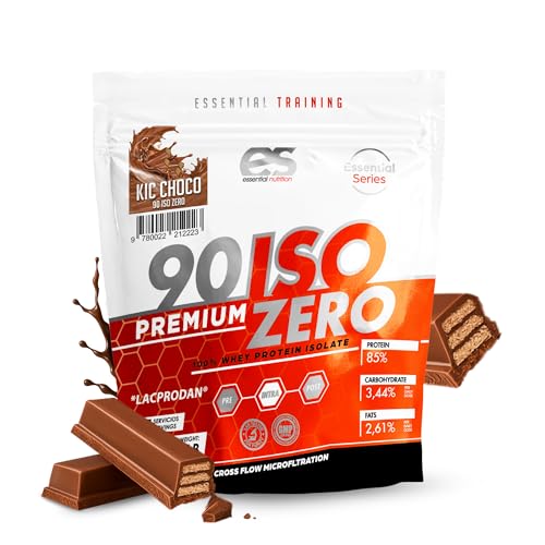 ESSENTIAL NUTRITION - 90 ISO ZERO | Proteina Isolada | Aumenta la Masa Muscular | Bajo en Carbohidratos, Azúcares y Grasas (1 kg (Paquete de 1), Kic kat)