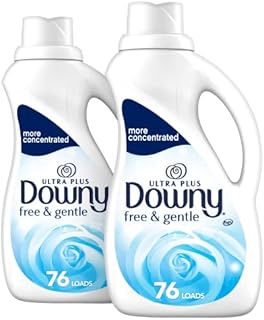 Downy Ultra Plus Free & Gentle Laundry Fabric Softener Liquid, Concentrated, 51 oz Bottles, 2 Pack, 152 Loads Total