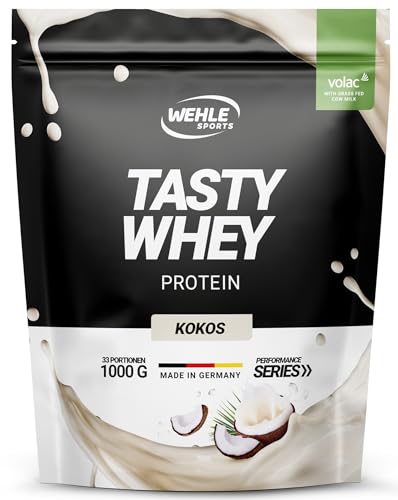 Wehle Sports Whey Protein (1000g) Proteinshake Eiweiß-Shake mit hochwertigem Molkenprotein, 22g Protein pro Portion Protein-Shake mit BCAA & EAA (Kokos mit Stückchen)