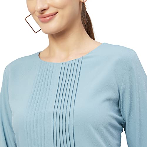 Image of Carlton London Women's Solid Regular Fit Blouse