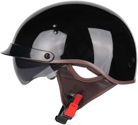 Half Helmet Motorcycle Open Face Sun Visor Quick Release Buckle DOT Approved Cycling Motocross Suits Men Women