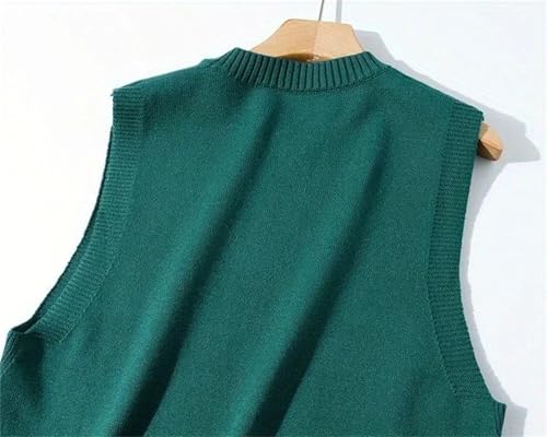 Mnjyihy Men's Sleeveless Sweater Vest Casual Round Neck Loose Fit Knitted Vest3