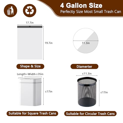 Image of Small Trash Bags 4 Gallon with Drawstring, 360 Count 1.2 Mil Thick Small Garbage Bags by WOWSOLID, Fit Liners 10-15 Liter, 3.5-4.5 Gal, Mini Trash Can Bin for Bathroom, Kitchen, Bedroom, Office