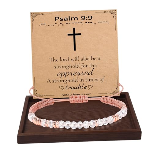 Btysun Morse Code Bracelets for Women Christmas Gift Stocking Stuffers for Teens Pink Braided Bracelets Inspirational Best Friend Birthday Gifts for Her High School Graduation Gifts for Her 2025 Mom Bracelet Jewelry