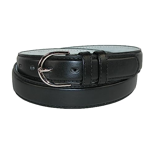 CTM Women's Leather 1 1/8 Inch Dress Belt