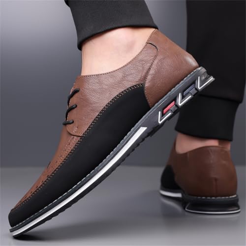 Image of Men's Casual Dress Oxfords Shoes Business Formal Italy Prince Classic Oxford Lace Up Craft Mesh Sneakers