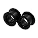 Oyaface 2 PC Black Hard Silicone Flexible Ear Skin Tunnels Plugs Hollow Ear Gauges 8G(3mm)