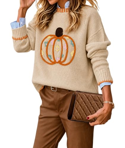 Image of EARKOHA Womens Fair Isle Sweater Vintage Kint Fall Winter Outfits