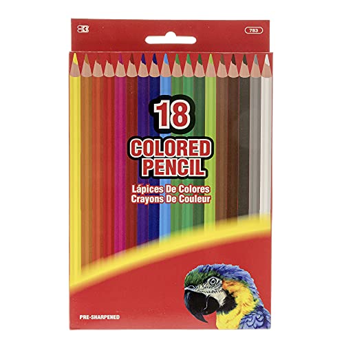 Bazic Colored Pencils 18 Color, Coloring Pencil Set Soft Core, For Art Drawing Sketching, Gift For Adult Kids (18/Pack), 72-Packs #TOP27