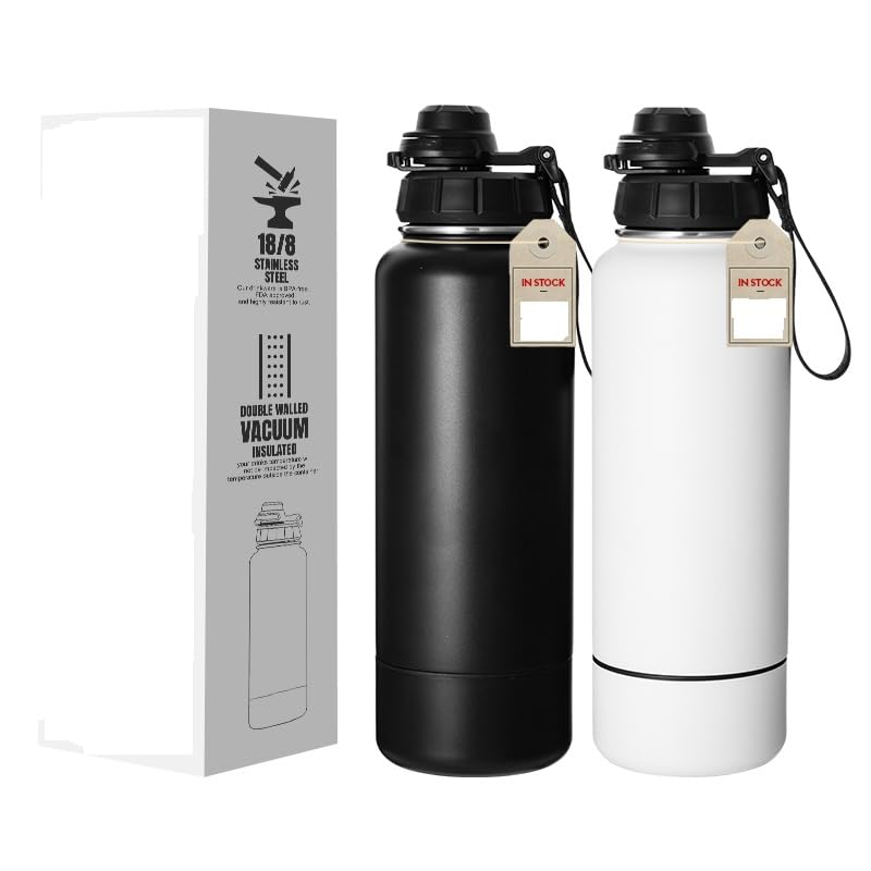 Bouteille isotherme 1,2 L en acier inoxydable gourde 40 oz étanche