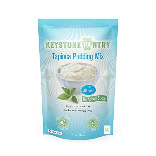 Keystone Pantry Tapioca Pudding Mix – Made with Allulose – No Sugar Added – Kosher Dairy, Gluten Free – Low Calorie Keto Pudding Mix – Deliciously Diabetic Friendly – Quick and Easy Dessert
