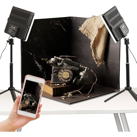 Upgraded Light Box, 16x16 Portable Photo Studio Light Box, Professional Tent Kit with 288 LED Lights, 15 High Definition Backdrops Food Paper and Cover