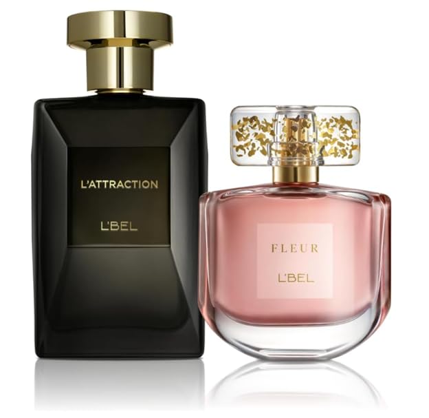 L'Bel L'Attraction and Fleur Duo Set: L'Attraction Parfum 100 ml / 3.3 fl.oz. and Fleur Parfum 50 ml / 1.6 fl.oz.