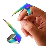 My Hair Tools Hair Parting & Sectioning Ring - Stainless Steel Finger Braiding Hair Pick Tools for Durable Dreadlocks Wig, Weaving & Quick Installation of Human Hair Extension Tools (1PC, Rainbow)