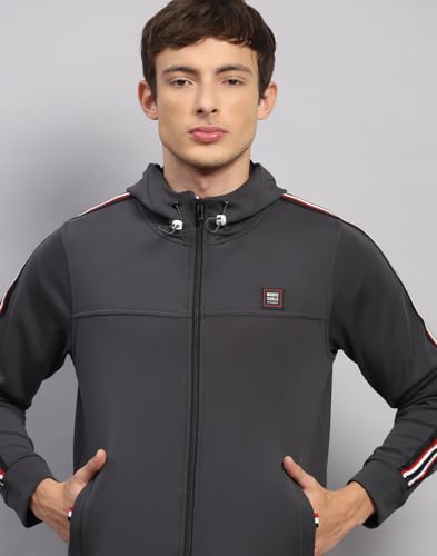 Image of Monte Carlo Mens Regular Fit Solid Collar Neck Full Sleeves Winter Tracksuit| Men Track Suit | Stylish Sportswear Set with Jacket and Lower | Activewear Set For Men's (Pack Of 1)