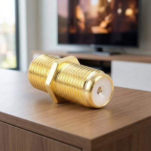 Ruichuan100 Coaxial Cable Connector, RG6 F-Type Female to Female Gold Plated Adapter, Coax Cable Extender for TV Antenna/Cable Box/Satellite/Modem (6-Pack)