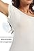 LOVCUIIO Womens Sweatproof Slim Fit T-Shirts,Scoop Neck,Short Sleeve with Underarm Sweat Pads,Stretchy Basic Undershirts Size Large