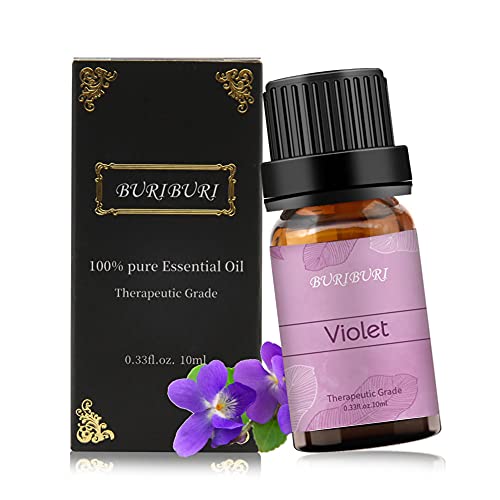 Image of BURIBURI Violet Essential Oil 10ml, 100% Pure, Undiluted, Natural Violet Fragrance Oil for Diffuser, Soap Candle Making