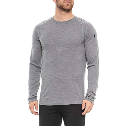 SmartWool Light Gray Heather NTS Merino 250 Base Layer Top - Merino Wool, Long Sleeve (for Men)  Extra Large